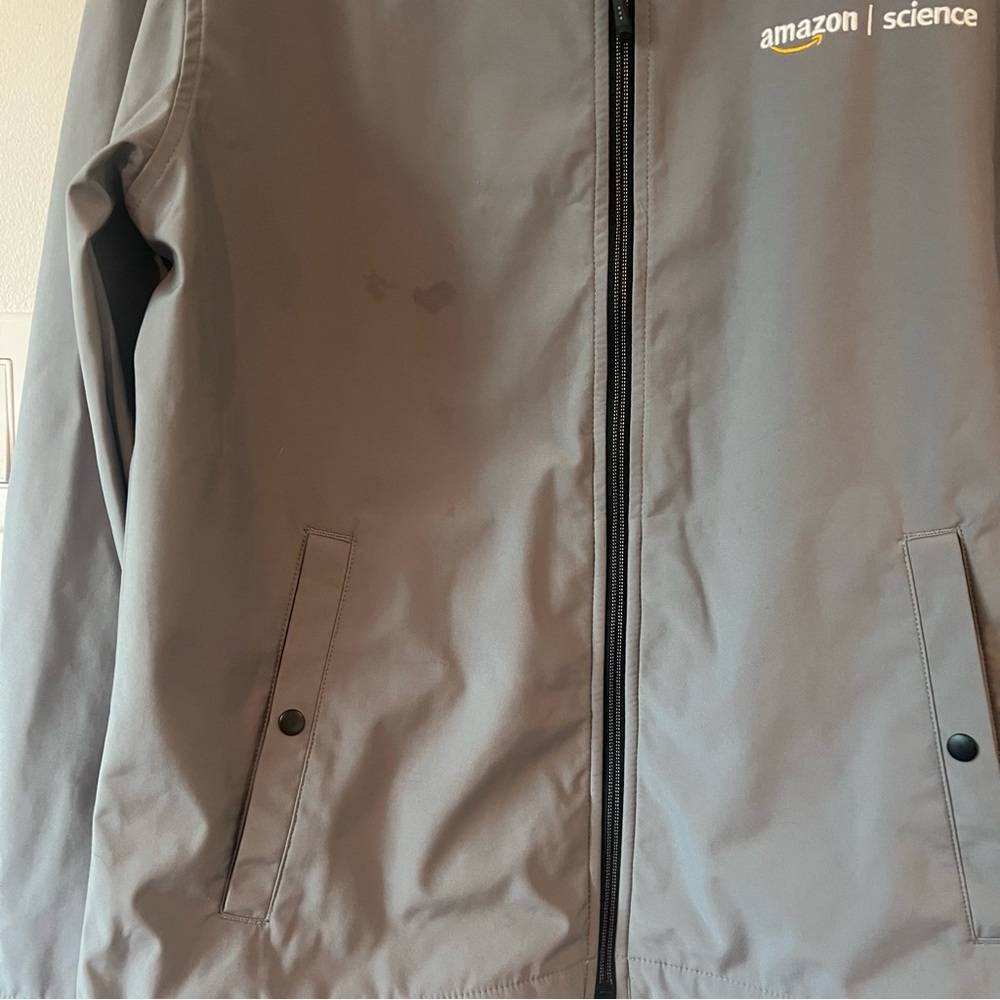 Amazon Science Grey Men's Medium M Jacket Zip Coat - Picture 4 of 7